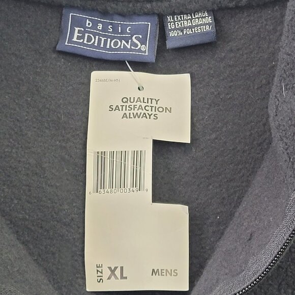 NWT Basic Edition Mens black fleece zipper vest size XL - Picture 8 of 11